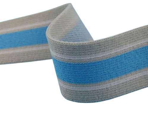 White And Blue 30 Meter Length Woven Elastics With Polyester Fabric For Garments