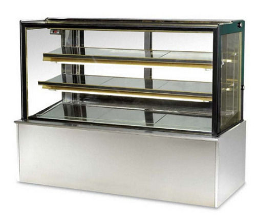 Silver 46 Inch Polished Finish Glass Ss Display Counter