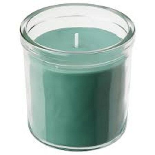 8 Ounce Size Round Shape Fruity Flavoured Sky Blue Jar Candles Burning Time: 10 Hours