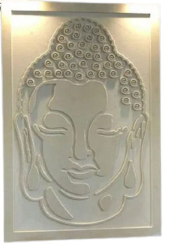 White Modern Wall Art Carved Sandstone Buddha Statue