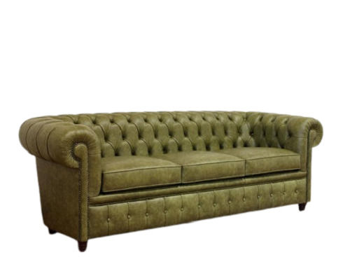 145 X 76 X 70 Cm Modern Leather And Wooden 3 Seater Chesterfield Sofa No Assembly Required