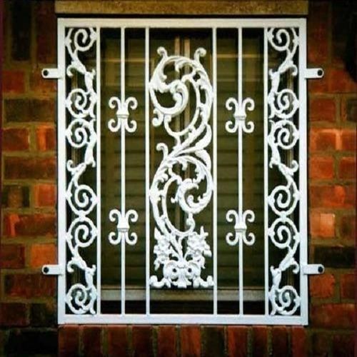 8-9 Ft Rodent Proof White Modern Safety Window Grill