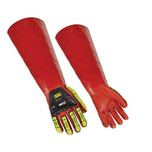Aramid Fibers Material Red Ringers Fire Fighting Gloves