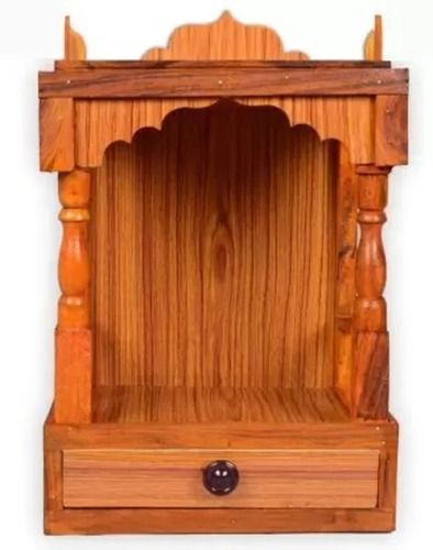 Red White Golden Brown Eco-Friendly Hinduism Polish Finish Pvc Laminated Wooden Temple With Drawer