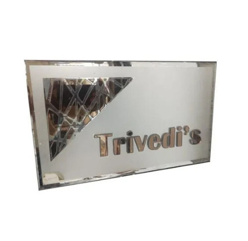 Rectangular Outdoor Glass Name Plates For House And Office 