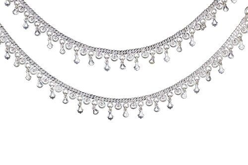 Wedding Wear Silver Anklets With 100-300 Gm Weight