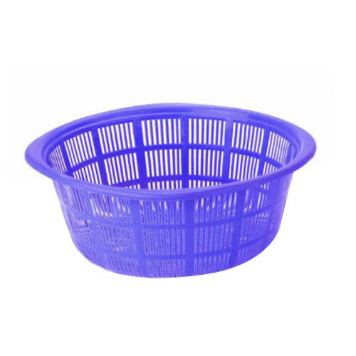 5 Kg Capacity Blue Plain Round Plastic Fruit Basket
