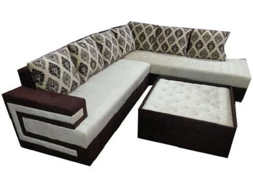 Machine Made 56 X 168 Cm Solid Wood Polished L Shaped Fancy Sofa Set