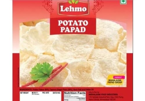 6 Months Shelf Life Dried Crispy Salty Potato Papad