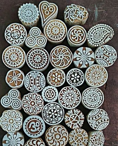 Brown Sheesham Wood Mix Design Wooden Printing Blocks at Rs 1200