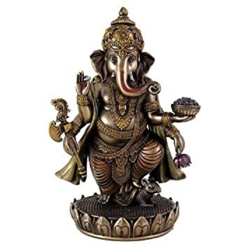 Silver With Black Finishing Indian Region Style Ganesh Statue 