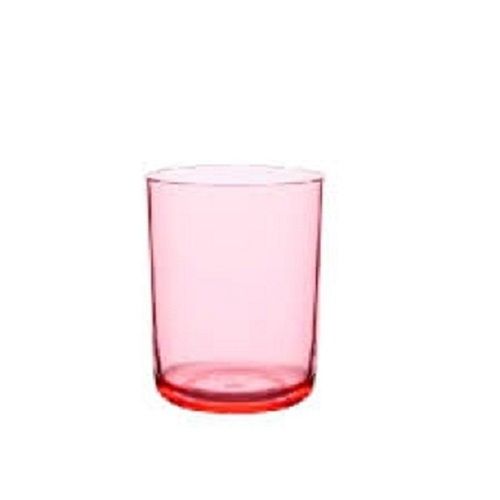 Plain Pink Round Shape 4 Inch Tumbler Glass