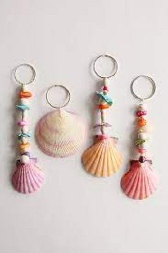 Modern Style White With Pink Shell Key Chain