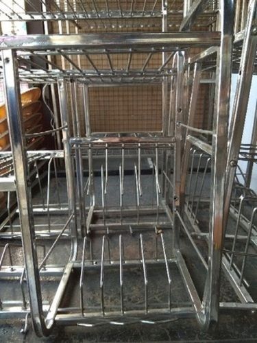 Silver 2.5 X 2 X 1 Feet Rectangular Shape Polished Finished Stainless Steel Utensil Stand