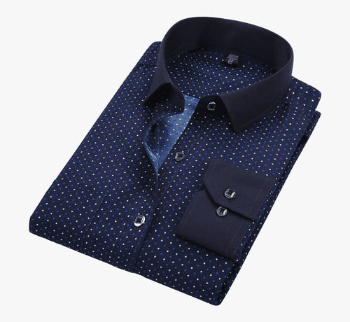 Semi Automatic Full Sleeve Formal Wear Mens Printed Cotton Shirt With Single Pocket