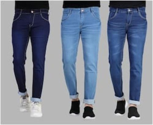 White Men Casual Comfort Wear Stretch Denim Jeans Set Of 3 Piece