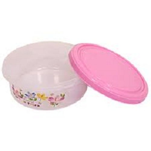 Pvc Pink Round Shape Plastic Lunch Box