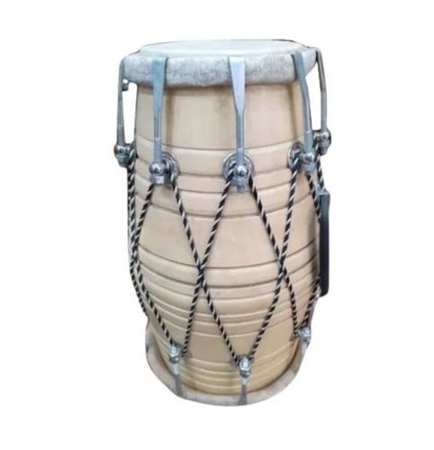 Polished Finished Round Head Manual Musical Instrument Dholak Application: Wedding Ceremony