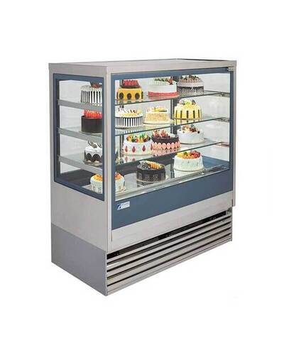 Stainless Steel And Glass Rectangular Bakery Display Pastry Counter