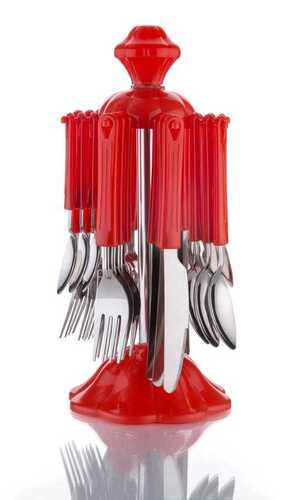 Steel And Plastic Cutlery Set For Dinning Table