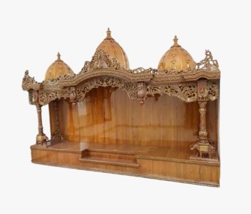 21x12x33 Inches Designer Polished Full Carved Solid Teakwood Temple