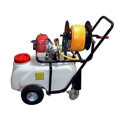 25 Kg Mild Steel Body 2 Stroke Engine Semi Automatic Trolley Sprayer