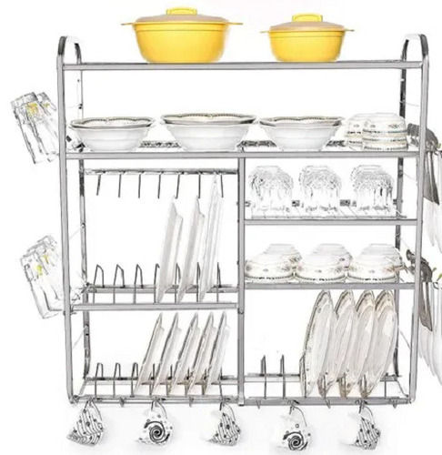 30 X 30 Inch Floor Mounted Stainless Steel Utensils Kitchen Rack For Home