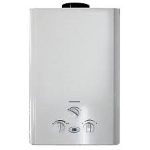 White 6 Liter Capacity Wall Mounted Copper Material Gas Geyser