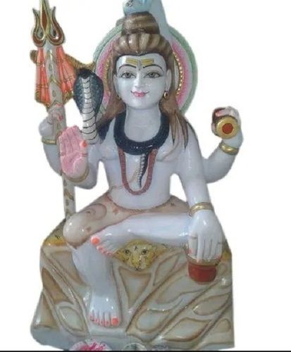 Indian Elegant Look Handmade Water Resistant Polished Marble Shiva Statue 