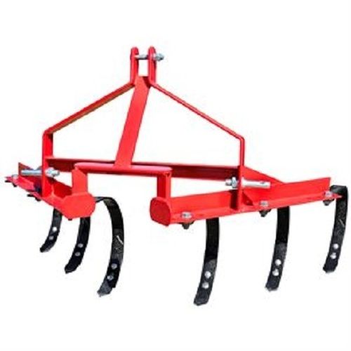 Red With Black Mild Steel 6 Shank Agriculture Tractor Cultivator