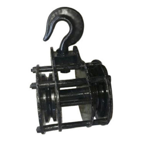 Black Mild Steel Crane Pulley With 100 Kg Load Capacity For Construction