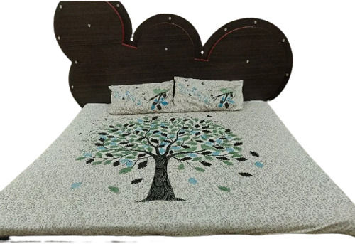 Tree Print 100% Polyester King Size Double Bed Sheet With Pillow Cover