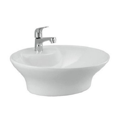 White Wall Mounted Glossy Ceramic Wash Basin For Hand Wash