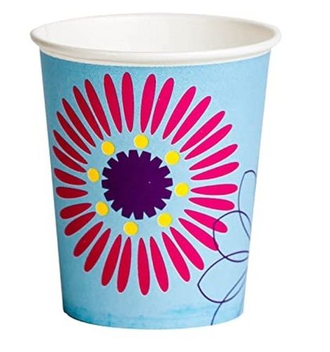 Sky Blue With Pink Light Weight Printed Disposable Paper Cups