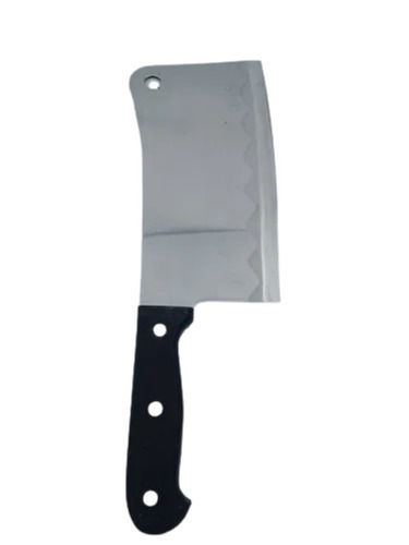 Silver 19 X 14 X 2 Cm Glossy Sharp Stainless Steel Plastic Handle Chopper Knife