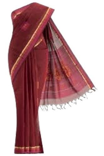 Dark Brown With Sandal Casual Cotton Saree