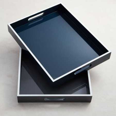 Eco Friendly Black MDF Serving Tray for Home Hotels and Restaurants.