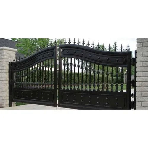 Black Welding Technique Modern Powder Coated Mild Steel Compound Gate