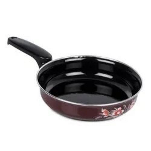 8 Mm 650 Grams Ptfe Coating Rust-Free Mild Steel Non Stick Fry Pan For Cookware Interior Coating: Black