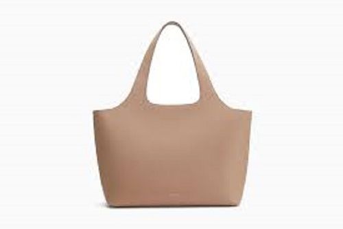 Brown Leather Plain Casual Handbag 
