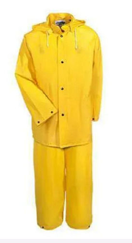 Yellow Full Sleeve Nylon And Polyester Material Rain Suit For Unisex