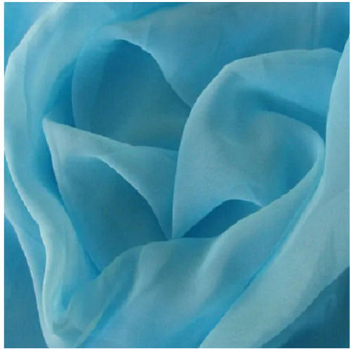 Sky Blue Lightweight And Comfortable Plain Dyed Colorful Shiny Net Fabric