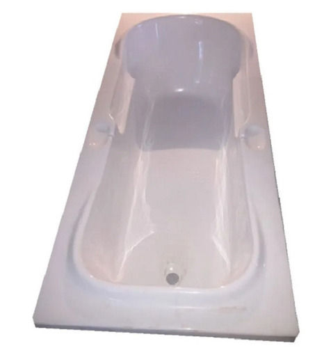 White Rectangular Shape Glossy Finish Ceramic Material Bath Tub 