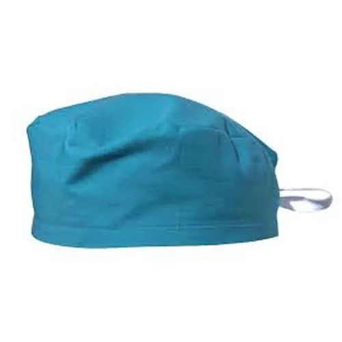 Reusable & Washable Blue Cotton Surgical Cap for Hospital Usage