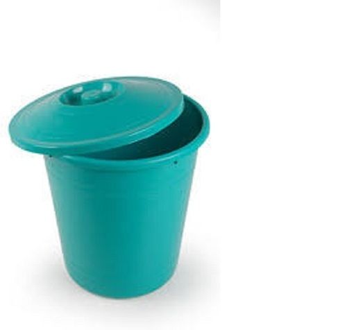 Black Round Shape Light Green Glossy Finish Novae Plastic Bucket