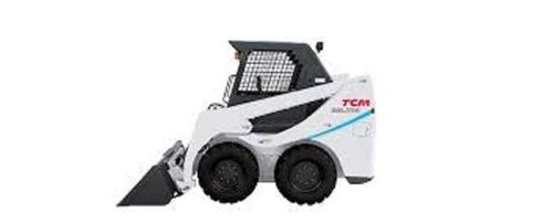 White With Black Steel Skid Steer Loader Lifting