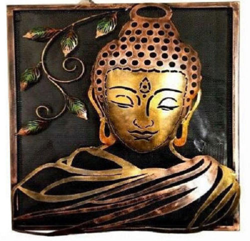 10.25 X 10.25 Inch Wooden Square Buddha Painting Decorative Wall Frame 