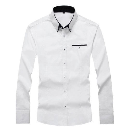 Formal Wear Full Sleeves Plain White Mens Shirt, All Sizes Available