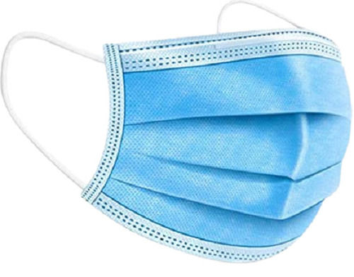 Blue Non Woven Surgical Disposable Face Mask With Soft Elastic Earloop