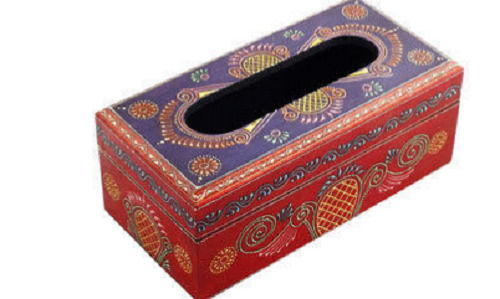 Designer Silkscreen Printing Rectangular Matt Laminated Surface Tissue Paper Box Length: 1 Millimeter (Mm)